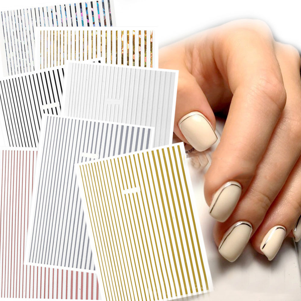 Gold Foil Flakes - 1 feuille 3D or argent lignes
