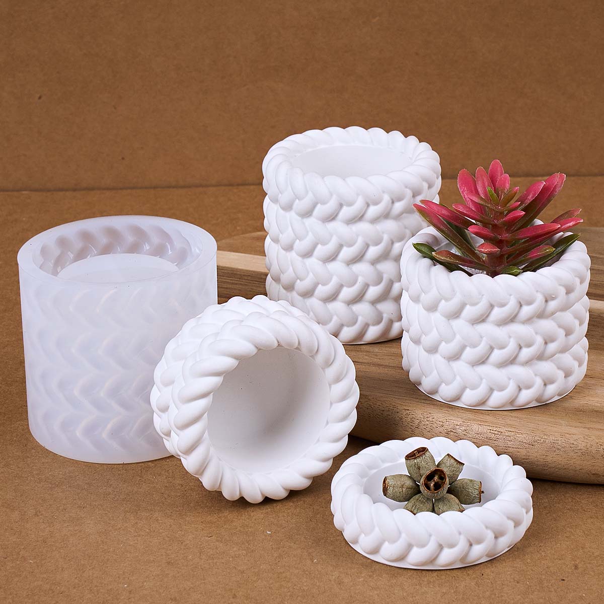 Pot de bougie en corde de chan - Coaster Mold Round avis et prix